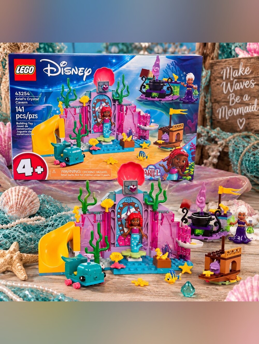 NEW LEGO Disney Ariel’s Crystal Cavern 43254 Little Mermaid Ursula 141 Pc